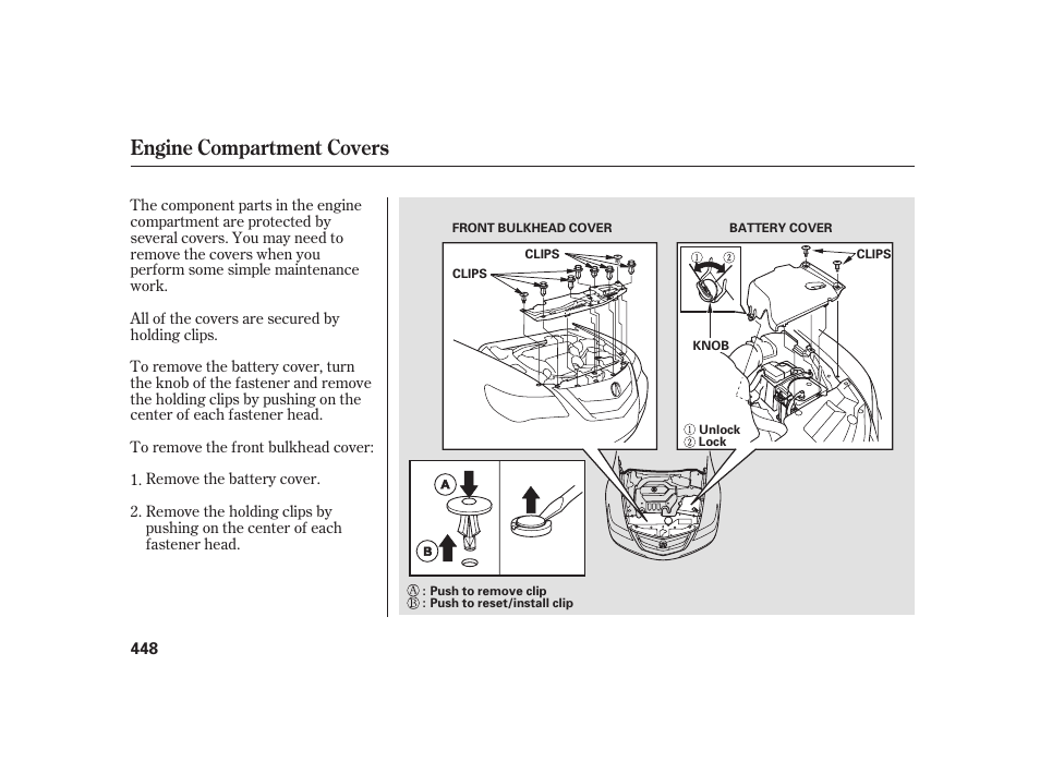 Engine compartment covers | Acura 2009 RL User Manual | Page 454 / 554