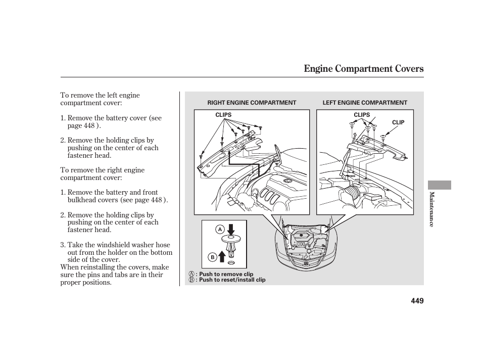 Engine compartment covers | Acura 2009 RL User Manual | Page 455 / 554