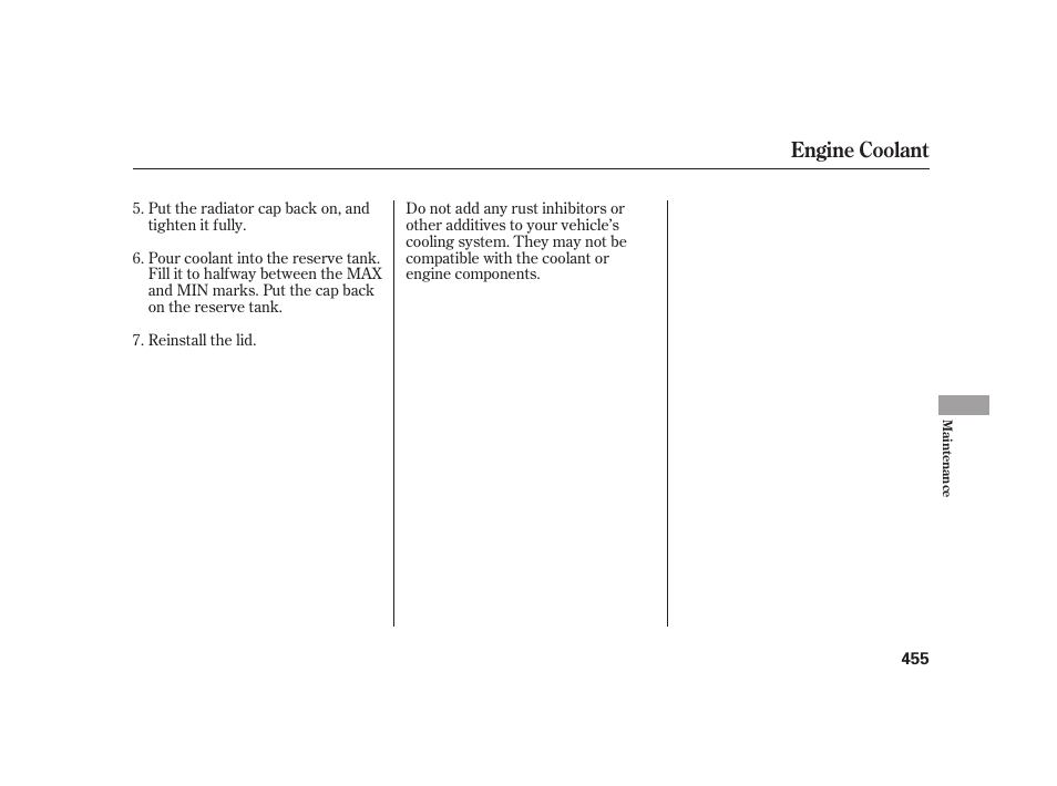 Engine coolant | Acura 2009 RL User Manual | Page 461 / 554