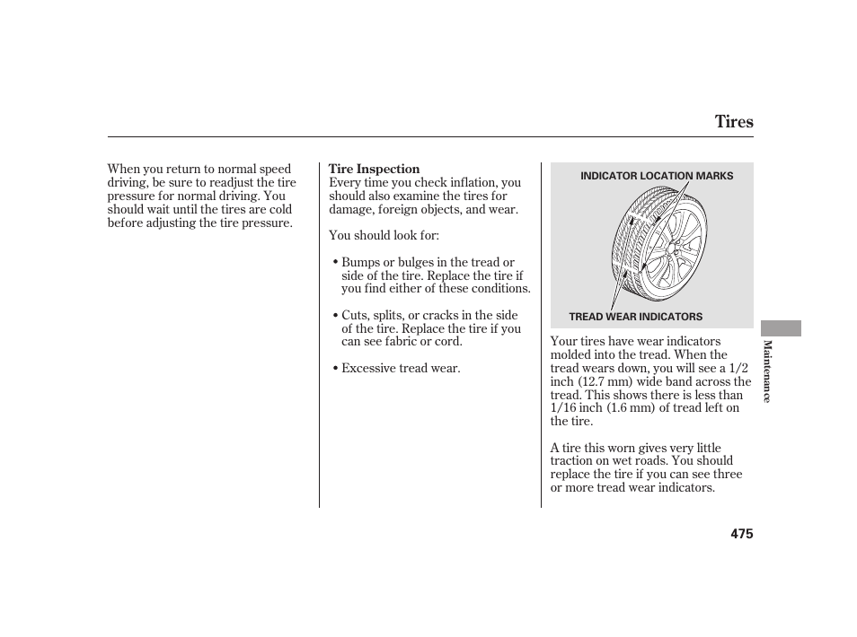 Tires | Acura 2009 RL User Manual | Page 481 / 554