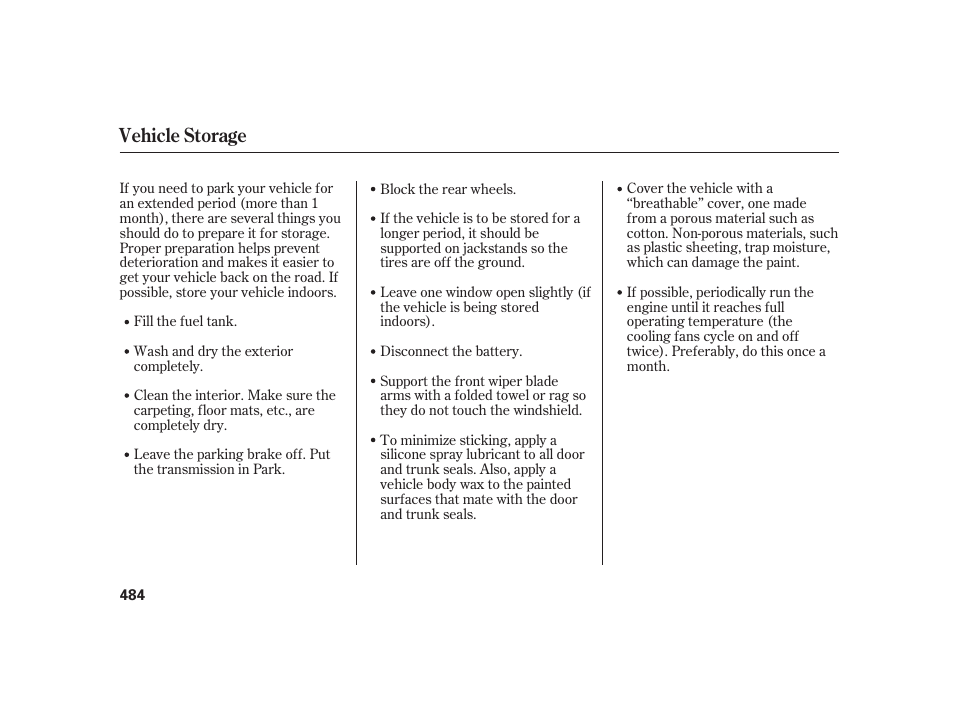 Vehicle storage | Acura 2009 RL User Manual | Page 490 / 554