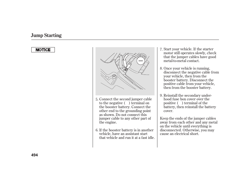 Jump starting | Acura 2009 RL User Manual | Page 500 / 554