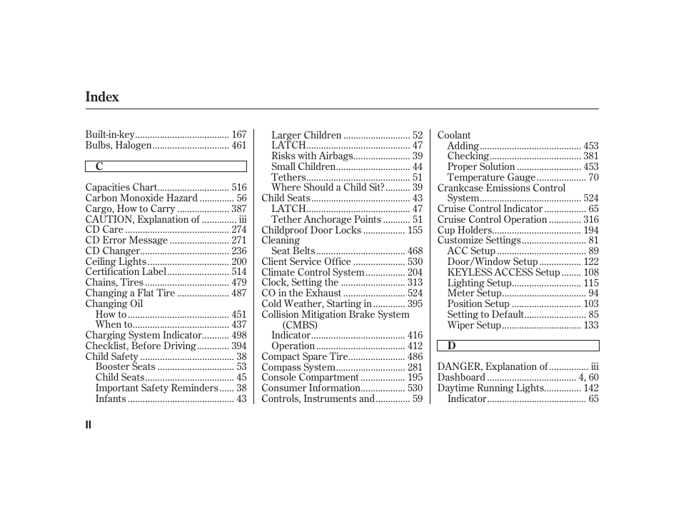 Index | Acura 2009 RL User Manual | Page 542 / 554