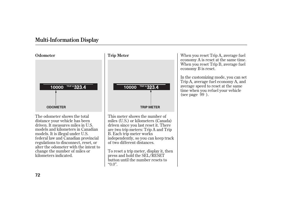 Multi-information display | Acura 2009 RL User Manual | Page 78 / 554