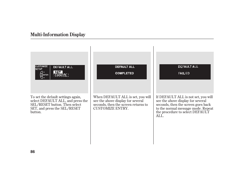 Multi-information display | Acura 2009 RL User Manual | Page 92 / 554