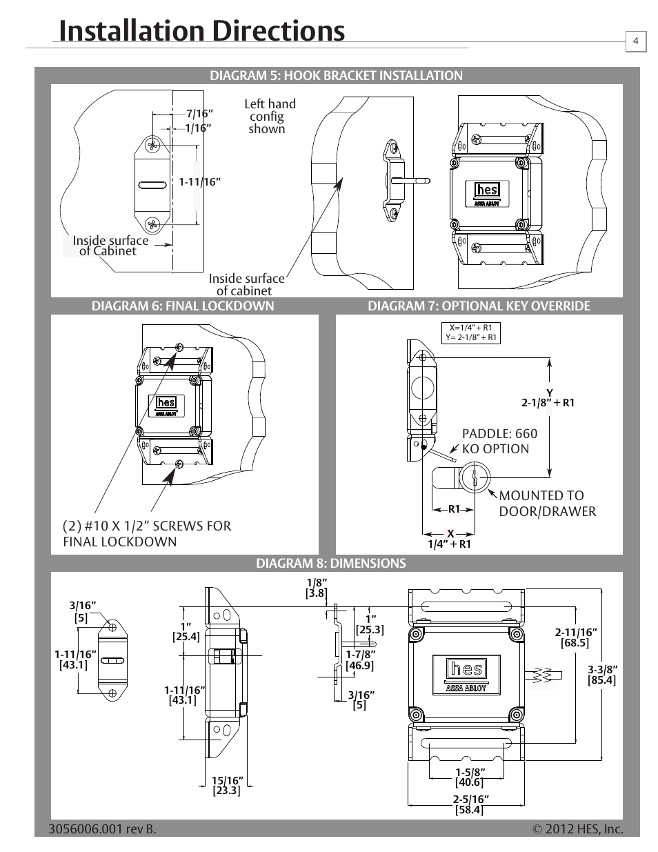 Installation directions | HES 660 User Manual | Page 4 / 4
