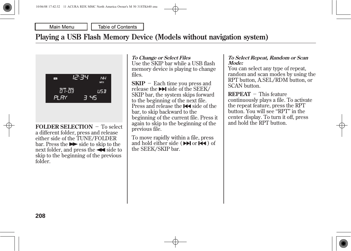 2011 rdx | Acura 2011 RDX User Manual | Page 212 / 514