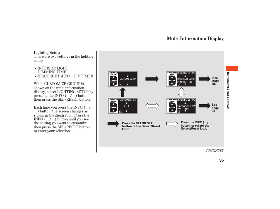 Multi-information display | Acura 2008 RDX User Manual | Page 101 / 434