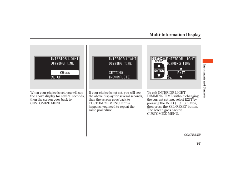 Multi-information display | Acura 2008 RDX User Manual | Page 103 / 434