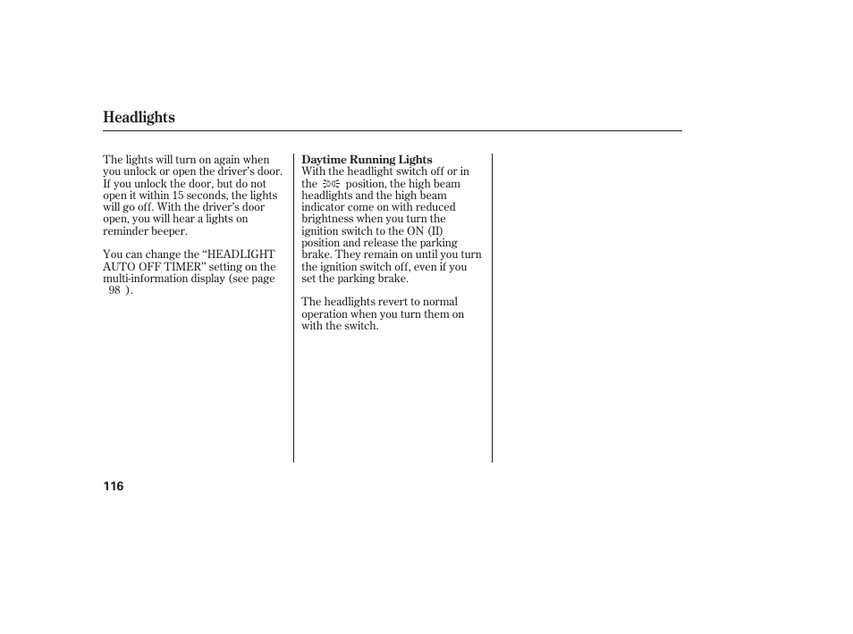 Headlights | Acura 2008 RDX User Manual | Page 122 / 434