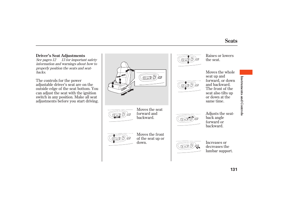 Seats | Acura 2008 RDX User Manual | Page 137 / 434