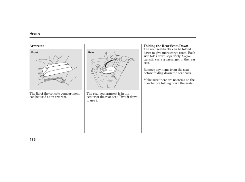 Seats | Acura 2008 RDX User Manual | Page 142 / 434