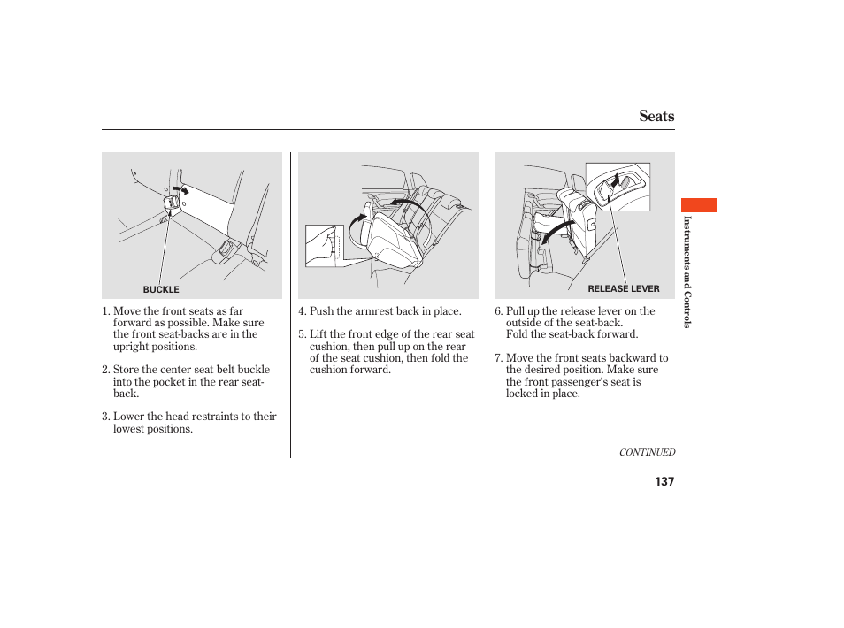 Seats | Acura 2008 RDX User Manual | Page 143 / 434