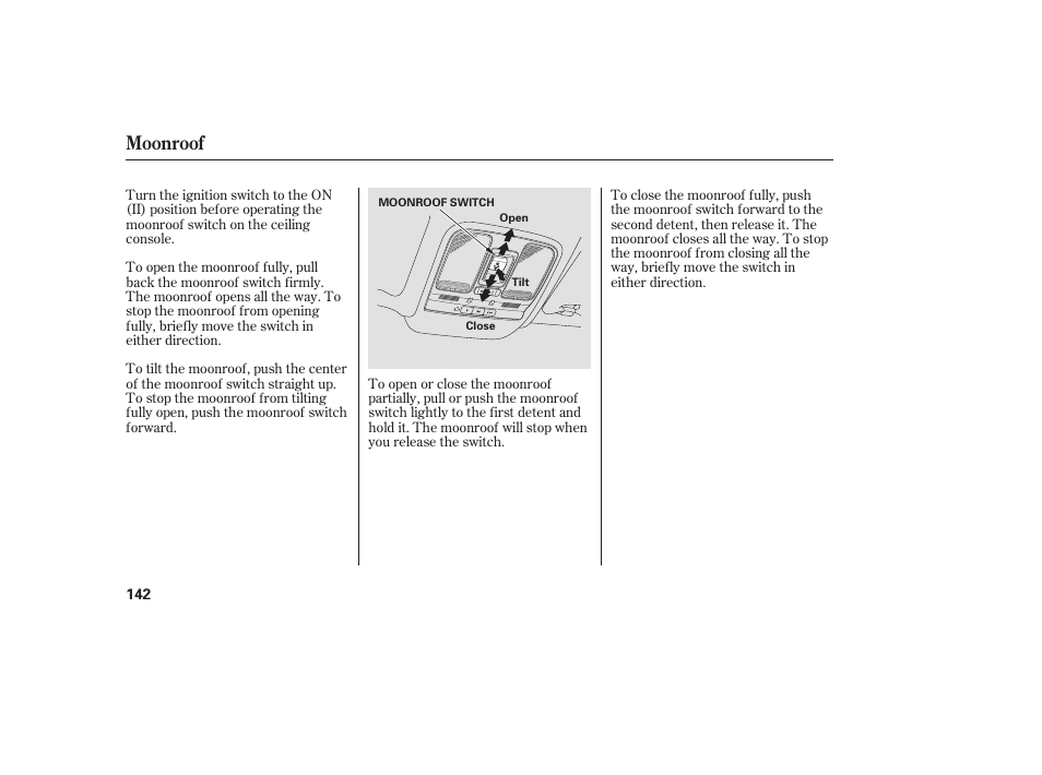 Moonroof | Acura 2008 RDX User Manual | Page 148 / 434