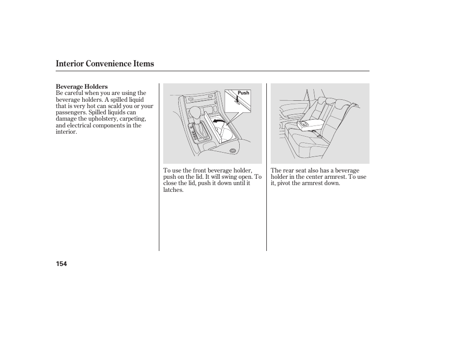 Interior convenience items | Acura 2008 RDX User Manual | Page 160 / 434