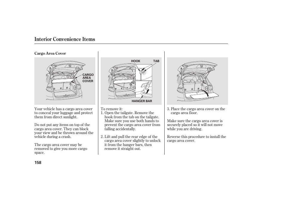 Interior convenience items | Acura 2008 RDX User Manual | Page 164 / 434