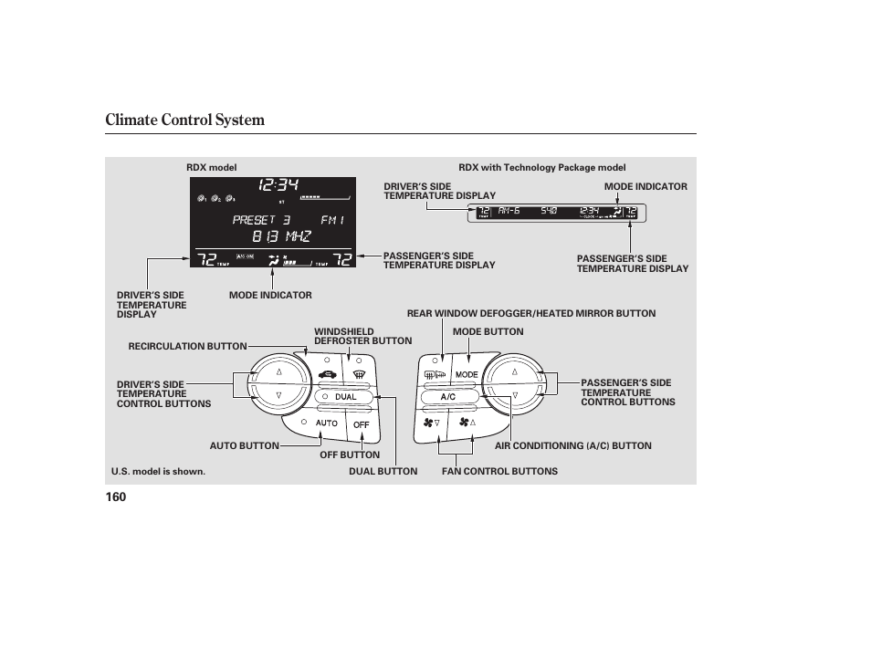 Climate control system | Acura 2008 RDX User Manual | Page 166 / 434