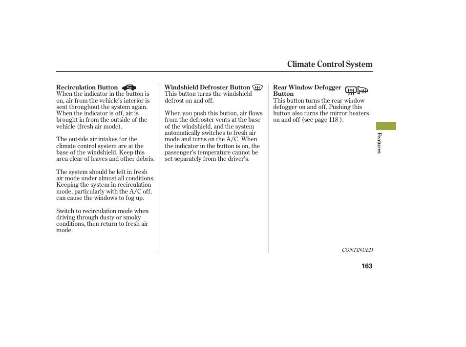 Climate control system | Acura 2008 RDX User Manual | Page 169 / 434