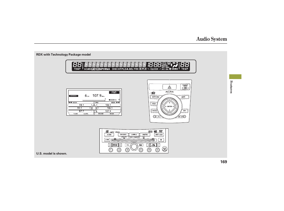 Audio system | Acura 2008 RDX User Manual | Page 175 / 434