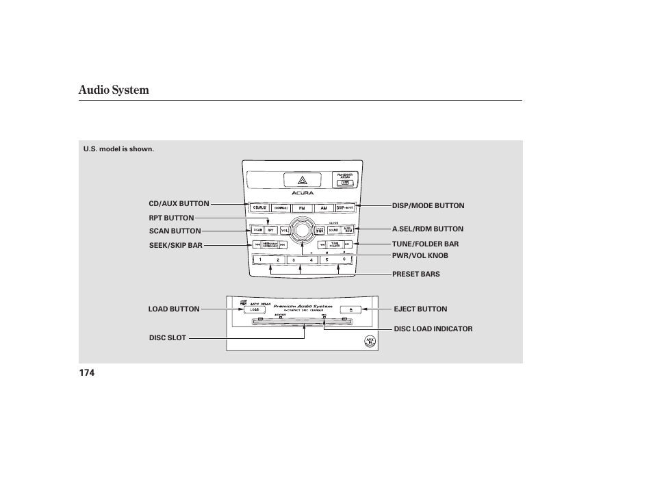 Audio system | Acura 2008 RDX User Manual | Page 180 / 434