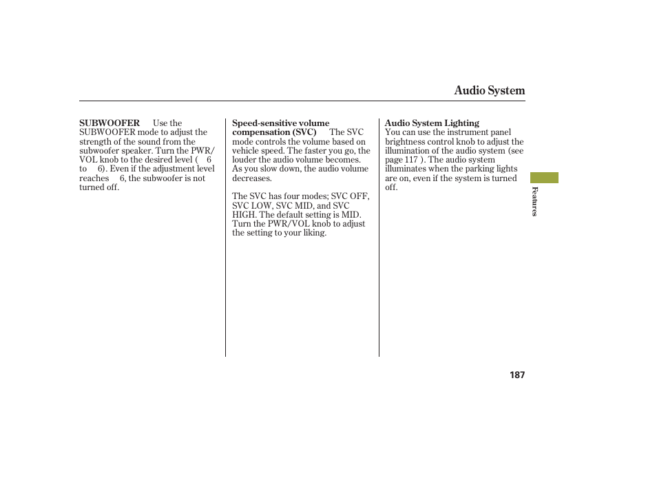 Audio system | Acura 2008 RDX User Manual | Page 193 / 434