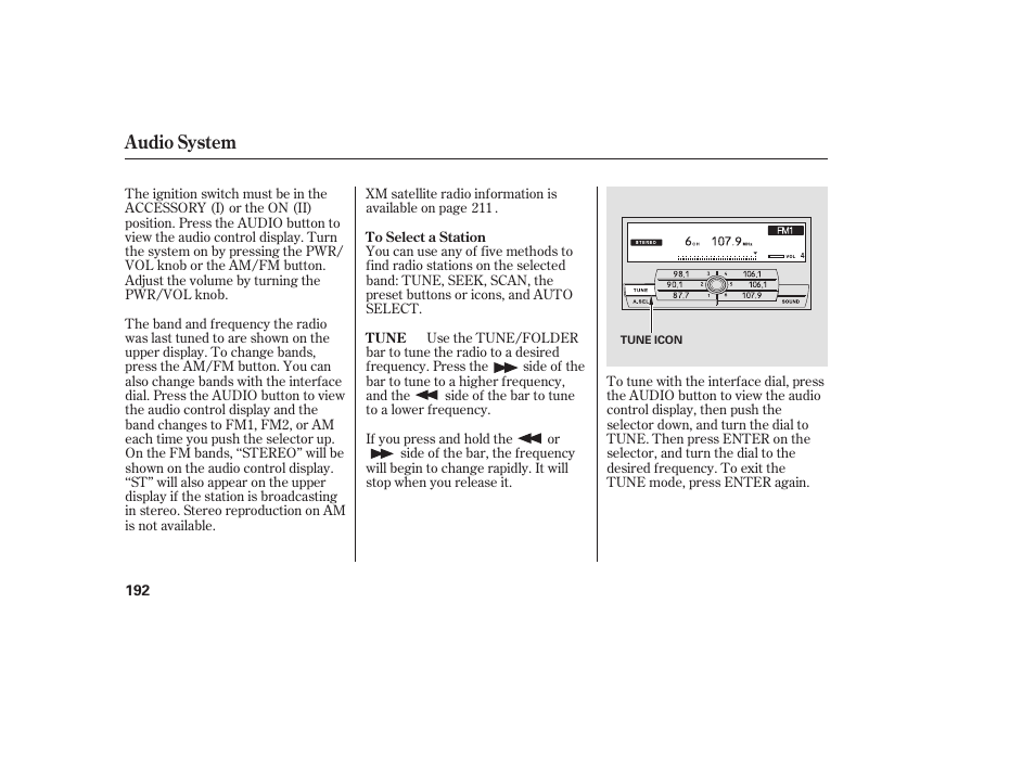 Audio system | Acura 2008 RDX User Manual | Page 198 / 434