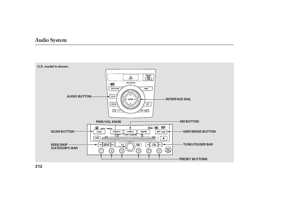 Audio system | Acura 2008 RDX User Manual | Page 218 / 434