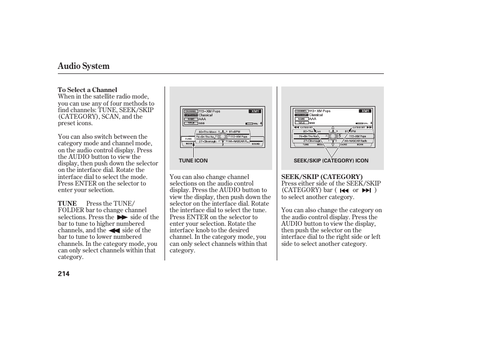 Audio system | Acura 2008 RDX User Manual | Page 220 / 434