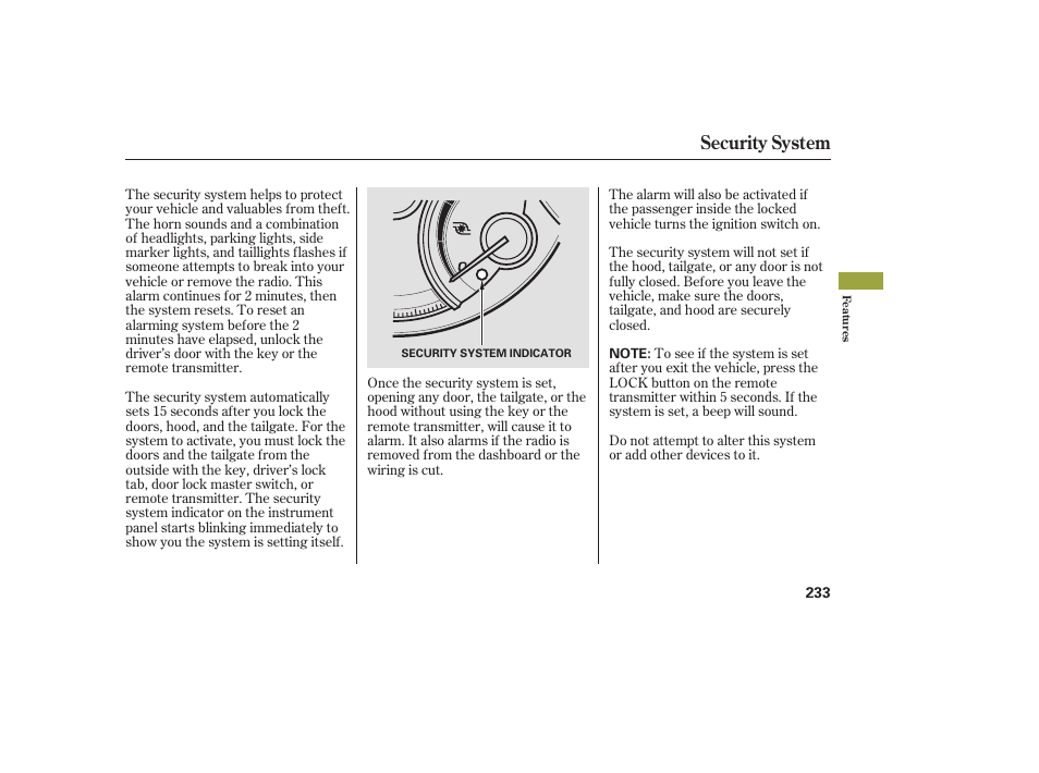 Security system | Acura 2008 RDX User Manual | Page 239 / 434