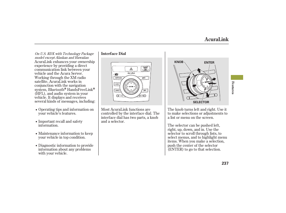 Acuralink | Acura 2008 RDX User Manual | Page 243 / 434