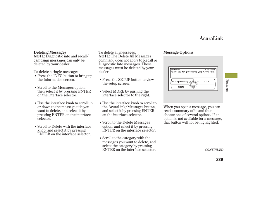 Acuralink | Acura 2008 RDX User Manual | Page 245 / 434