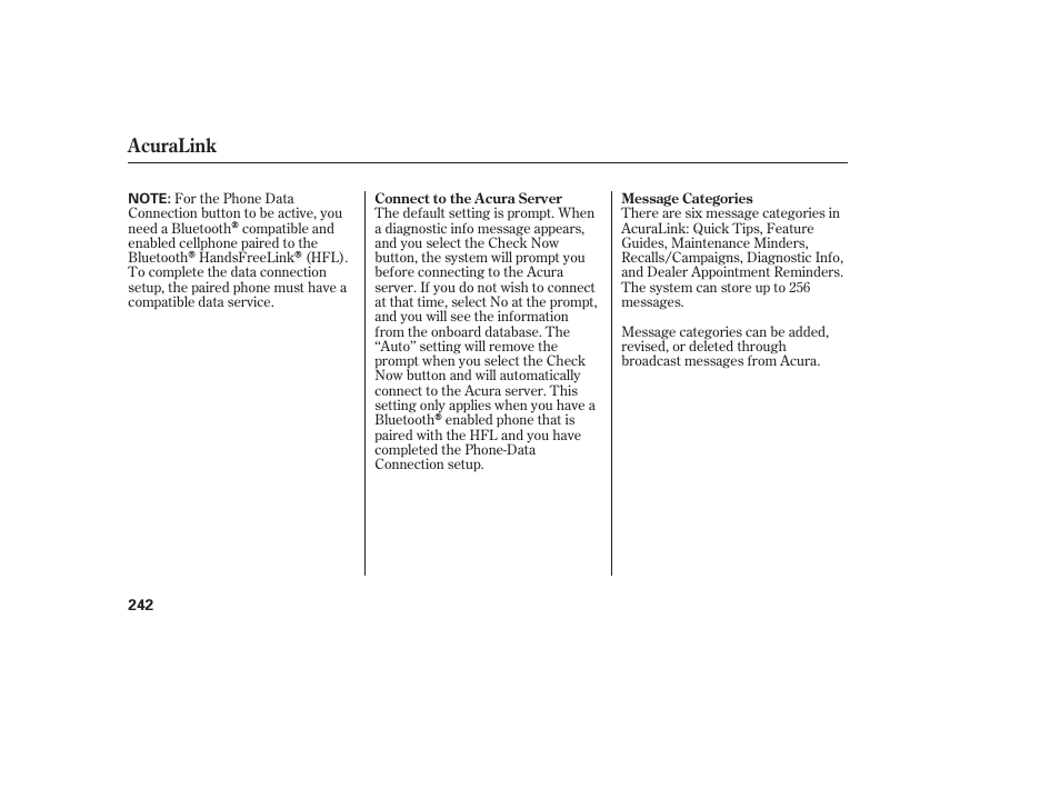 Acuralink | Acura 2008 RDX User Manual | Page 248 / 434