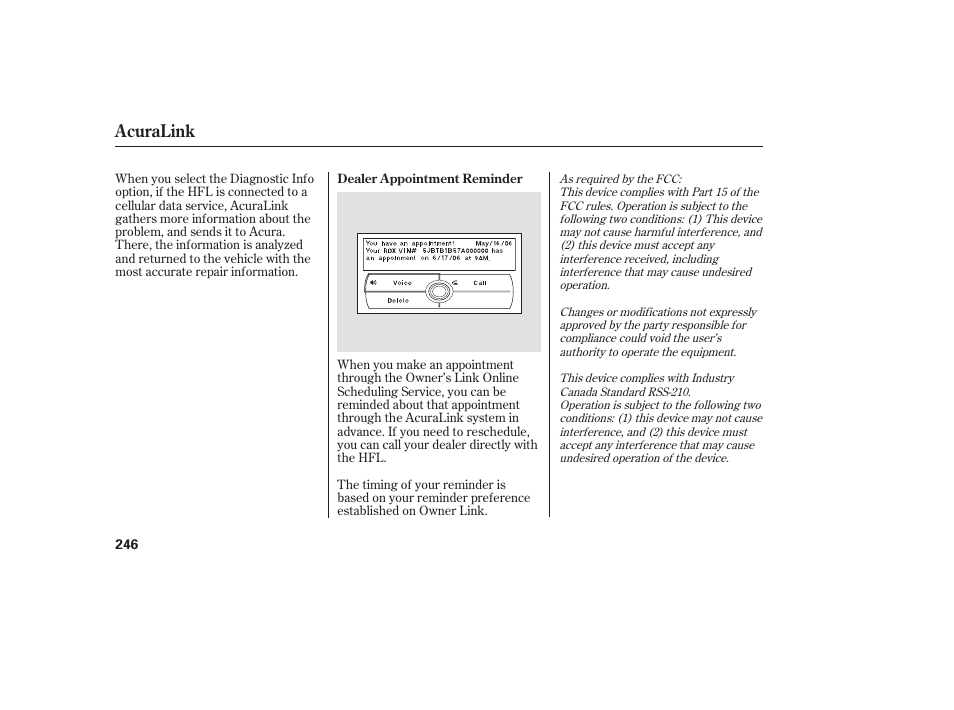 Acuralink | Acura 2008 RDX User Manual | Page 252 / 434