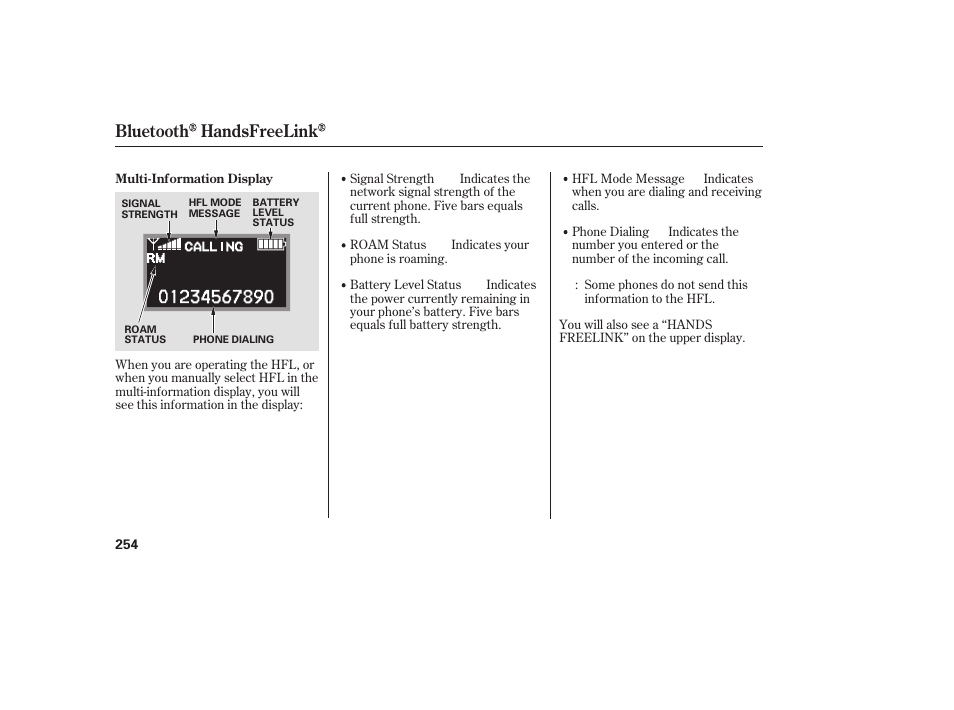Bluetooth handsfreelink | Acura 2008 RDX User Manual | Page 260 / 434