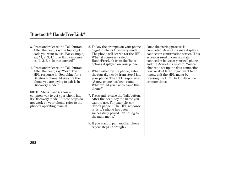 Bluetooth handsfreelink | Acura 2008 RDX User Manual | Page 264 / 434