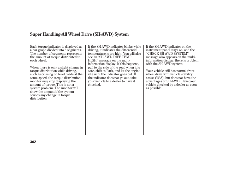 Super handling-all wheel drive (sh-awd) system | Acura 2008 RDX User Manual | Page 308 / 434
