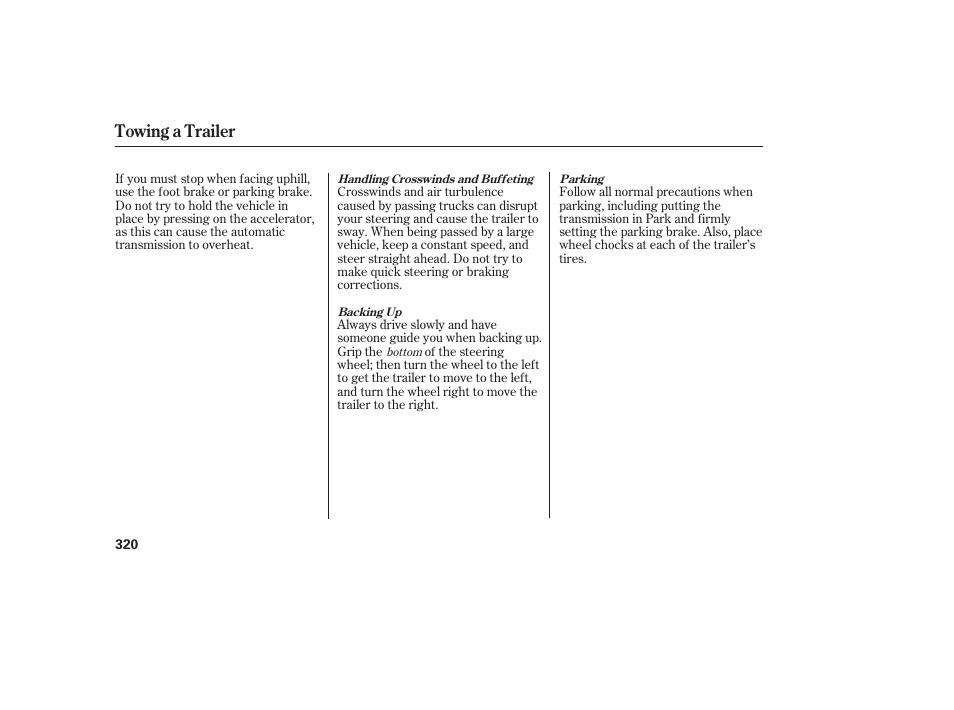 Towing a trailer | Acura 2008 RDX User Manual | Page 326 / 434