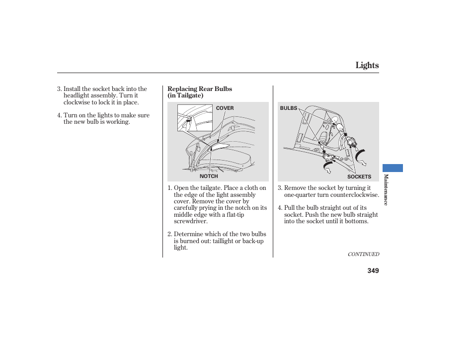 Lights | Acura 2008 RDX User Manual | Page 355 / 434