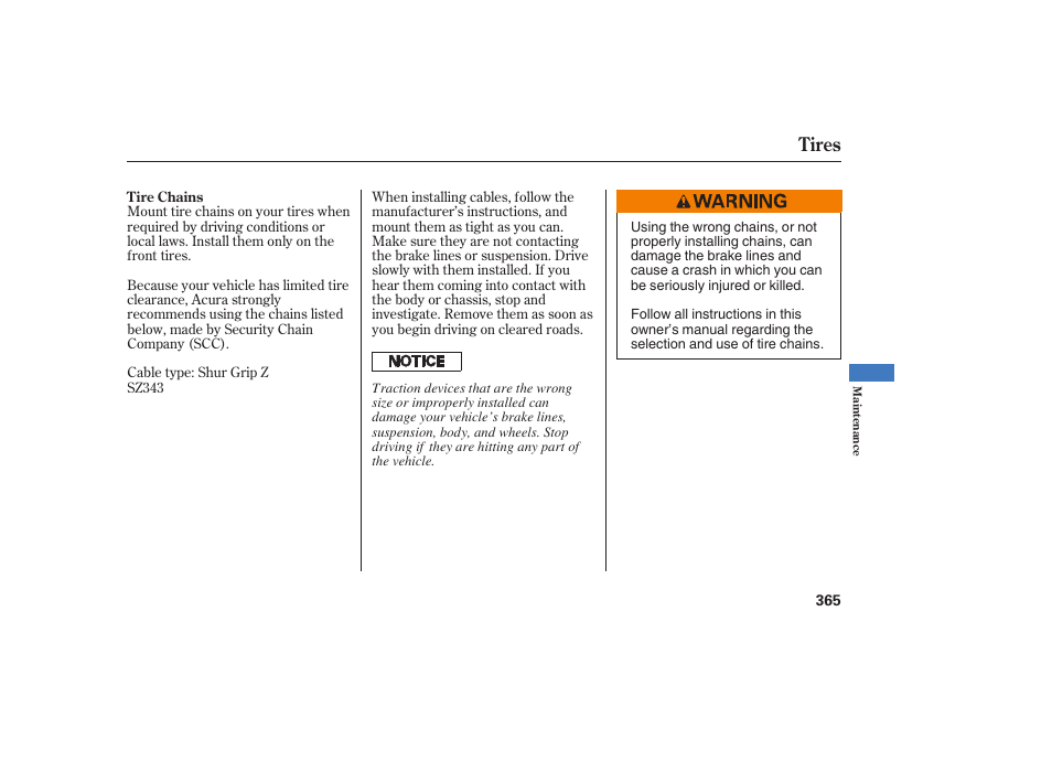 Tires | Acura 2008 RDX User Manual | Page 371 / 434
