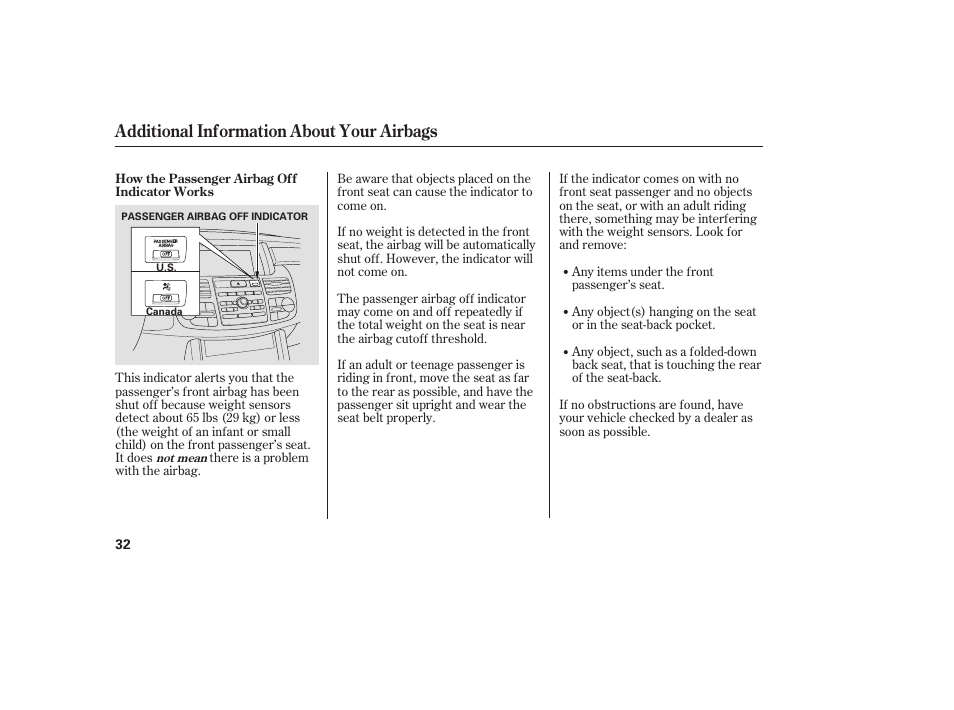 Additional information about your airbags | Acura 2008 RDX User Manual | Page 38 / 434