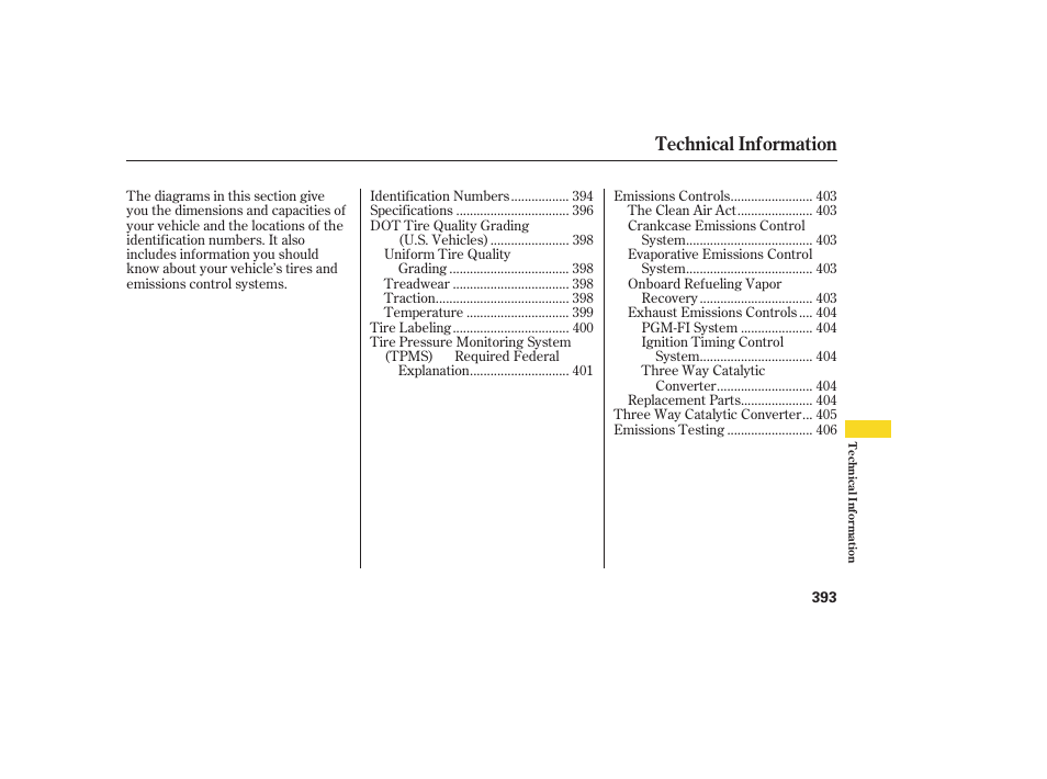 Technical information | Acura 2008 RDX User Manual | Page 399 / 434