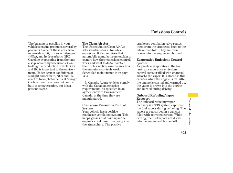 Emissions controls | Acura 2008 RDX User Manual | Page 409 / 434