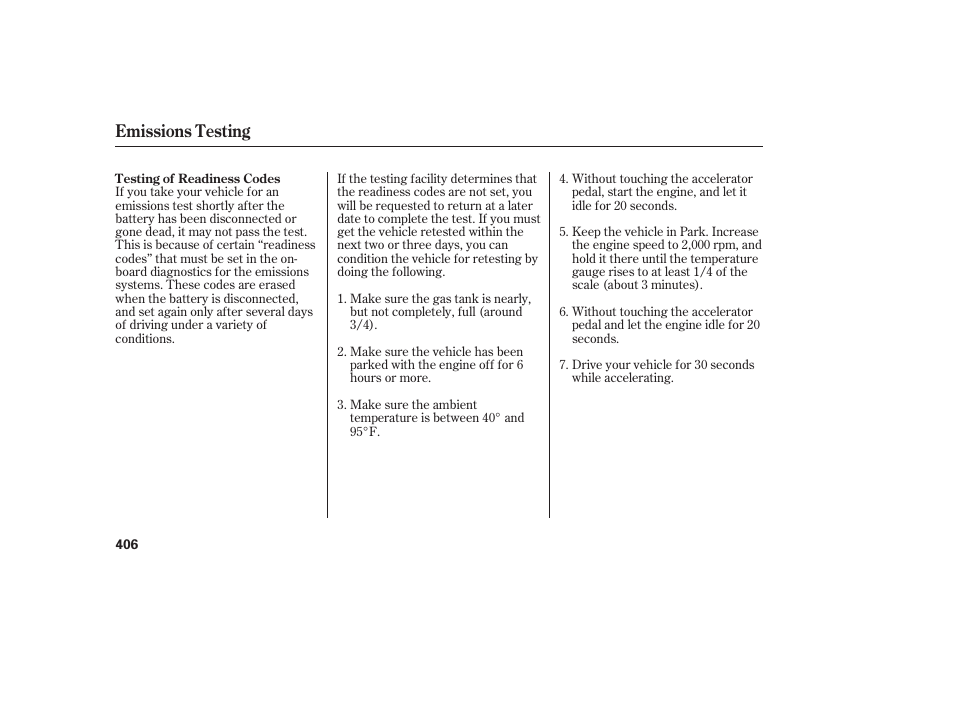 Emissions testing | Acura 2008 RDX User Manual | Page 412 / 434