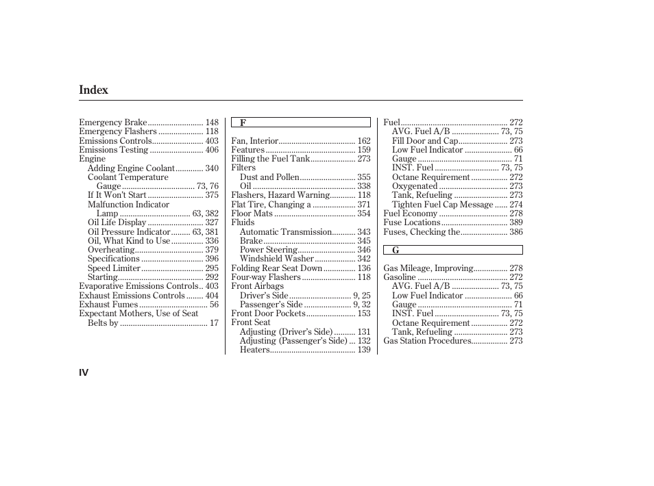 Index | Acura 2008 RDX User Manual | Page 424 / 434