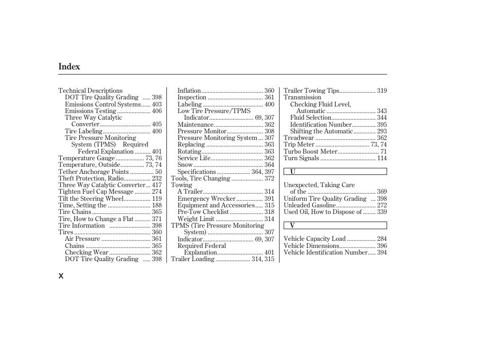 Index | Acura 2008 RDX User Manual | Page 430 / 434