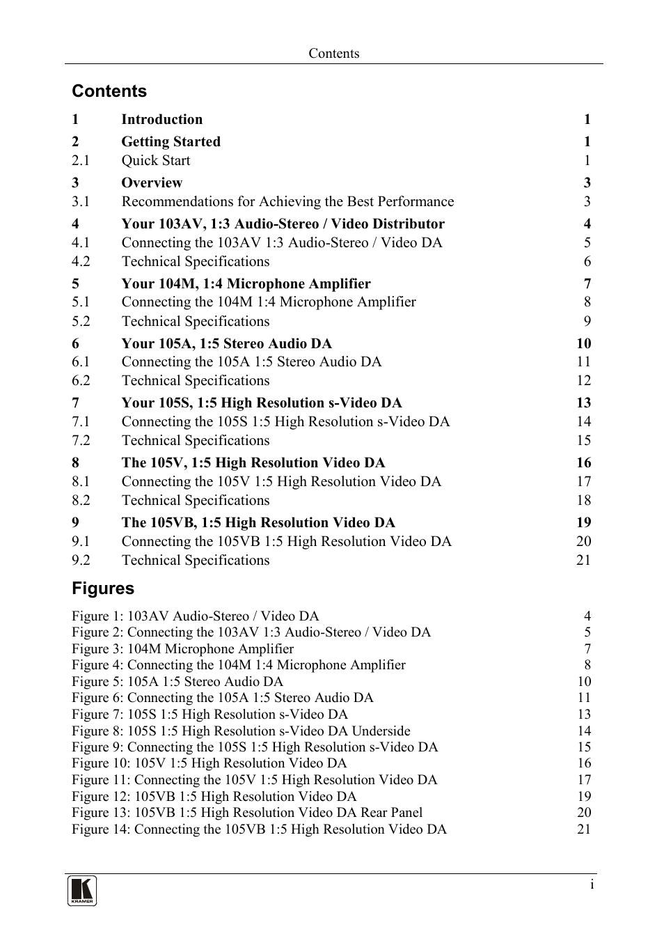 Kramer Electronics 105VB User Manual | Page 2 / 26