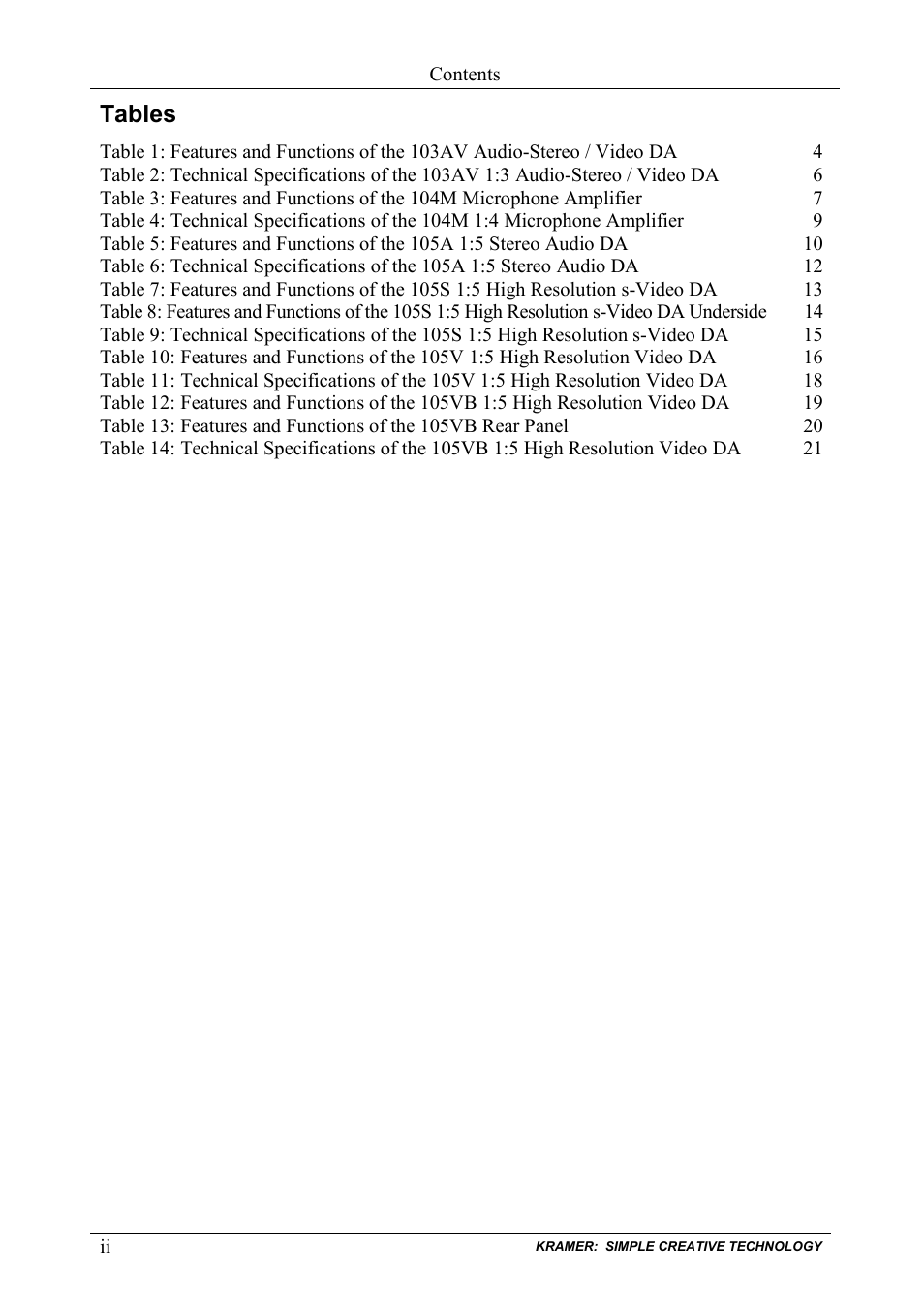 Kramer Electronics 105VB User Manual | Page 3 / 26