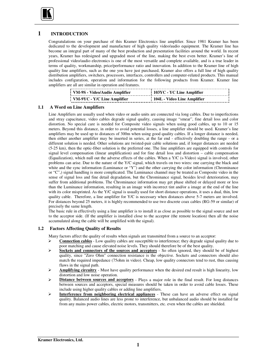 Kramer Electronics 103YC User Manual | Page 3 / 17
