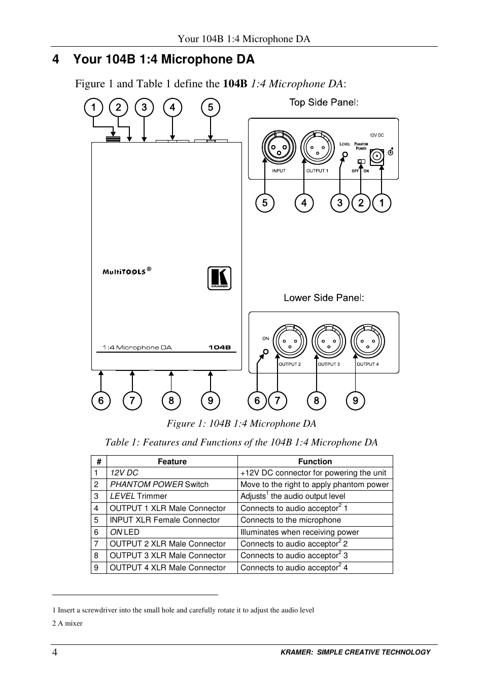 Kramer Electronics 104B User Manual | Page 6 / 10