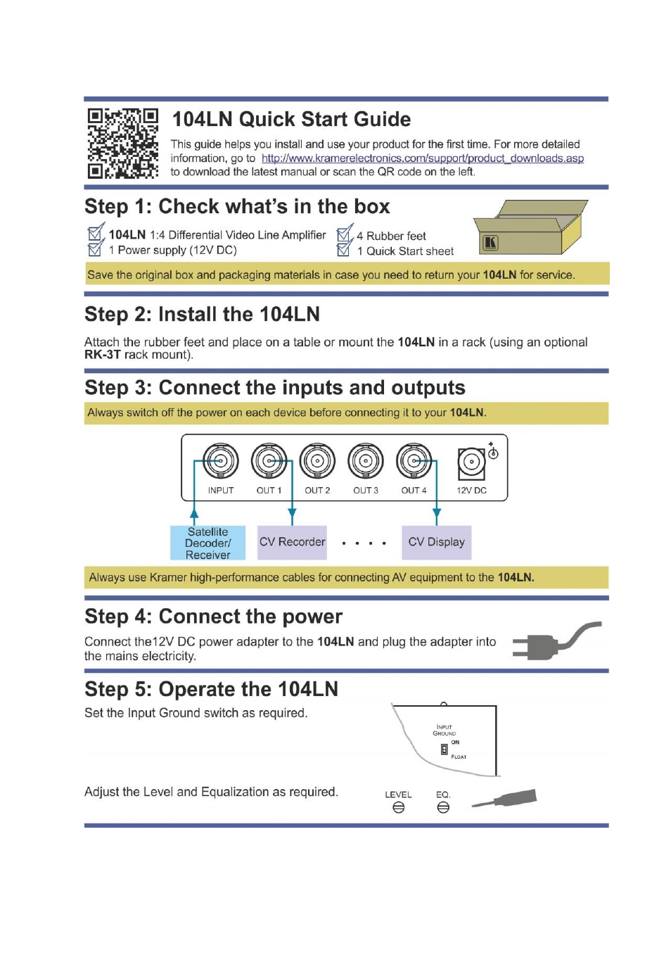 Kramer Electronics 104LN User Manual | Page 2 / 14